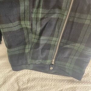 Green and Black Plaid Jacket